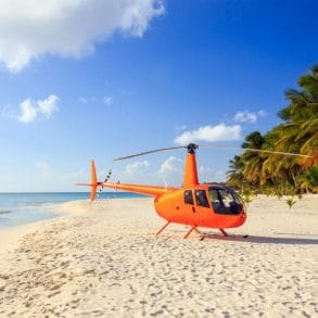 Enjoying a Grand Cayman helicopter tour