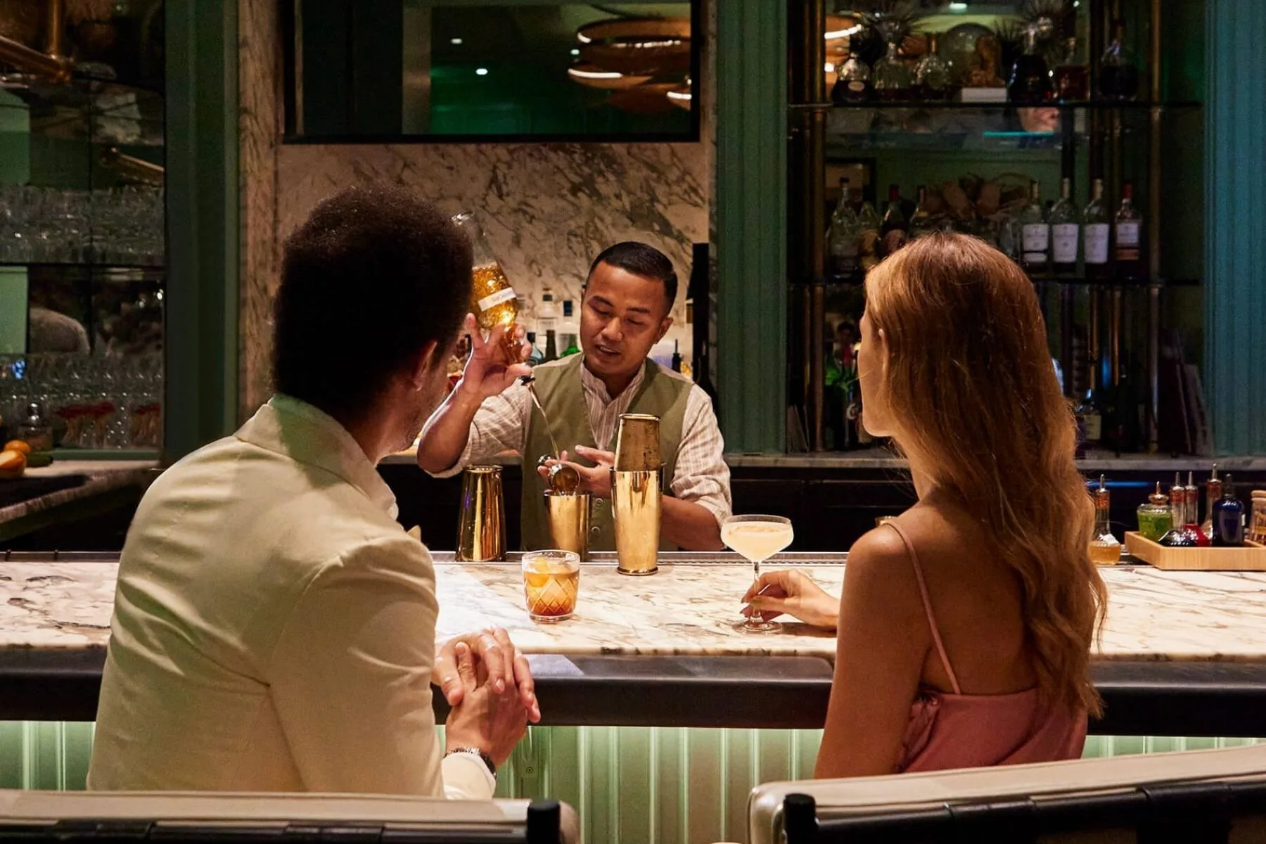 Couple on a tropical beach at Grand Cayman 