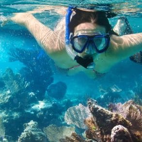 Woman Coral Reef Snorkeling