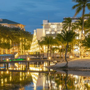 The Residences night view with Christmas lights