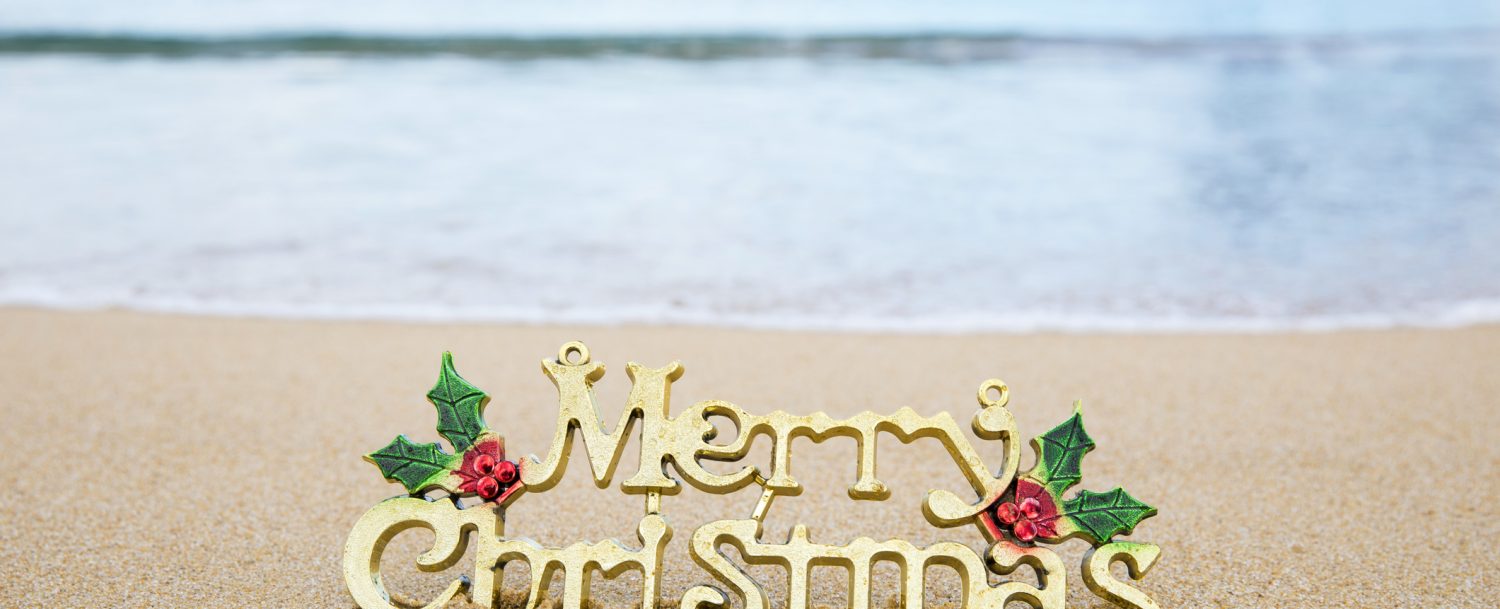 christmas decoration on the beach