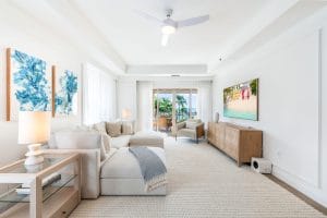 Residence 303 Living Room, Luxury Kosher Friendly-Rental on Grand Cayman, with Stunning View